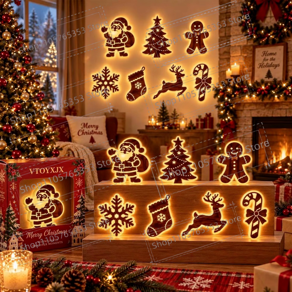 Up Lighting Decor - Светящиеся рождественские наклейки на стену в