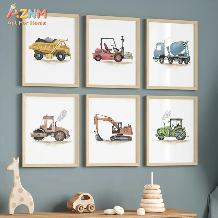 Lighting Mcqueen Bedroom Decor - Набор из 6 постеров в скандинавском